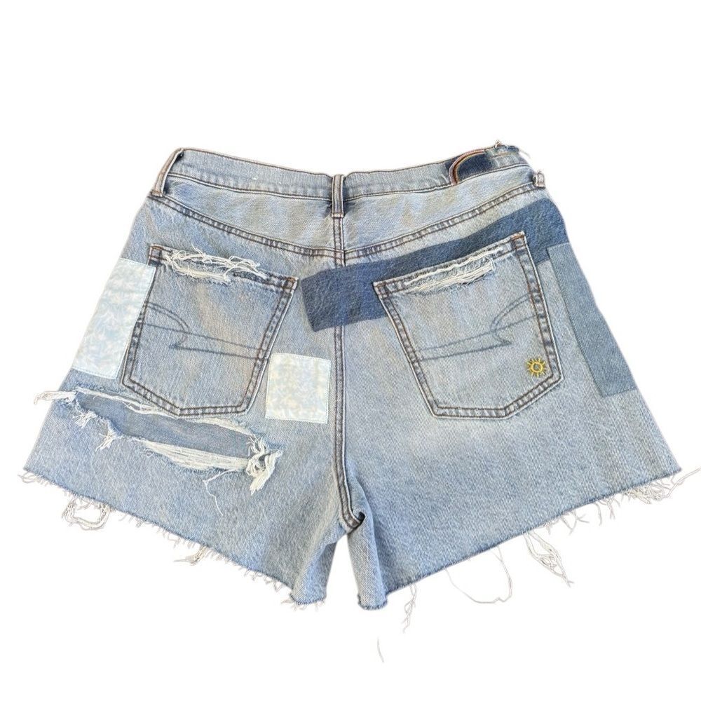 American Eagle Pride Light Wash Patchwork Highest… - image 6